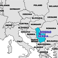 mapa Srbsko Belehrad